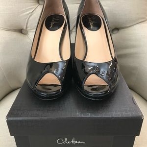 Cole Haan Air Black Patent Peeptoe - 9